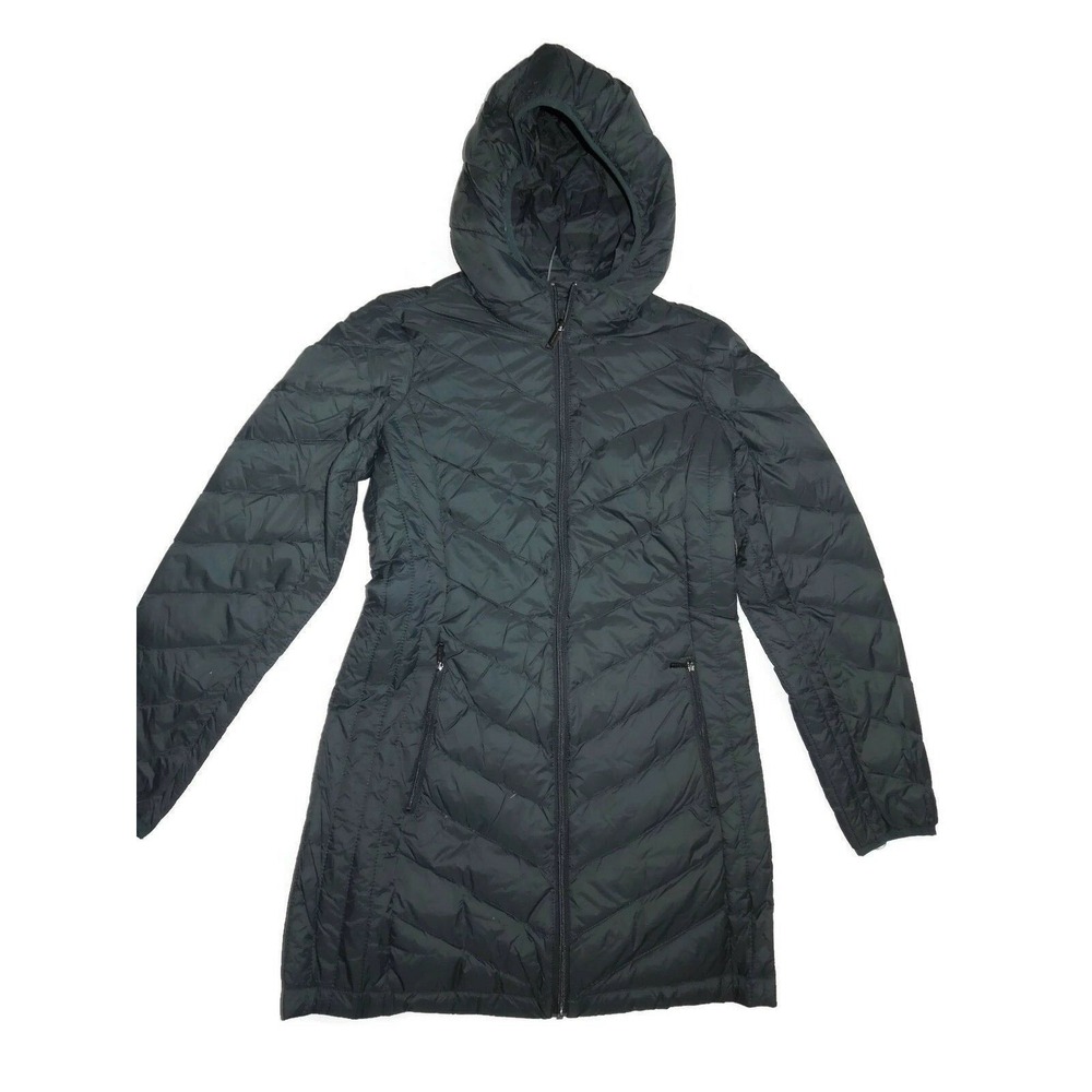 London Fog‎ women's  packable Down hooded winter Coat dark Hunter Green Small S